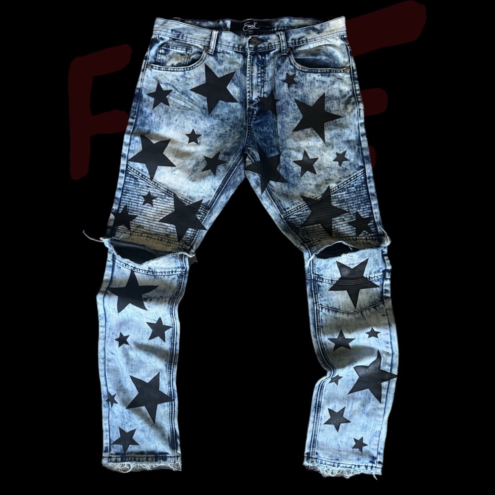 Earl Jeans Blue Star Patterned Slim Jeans